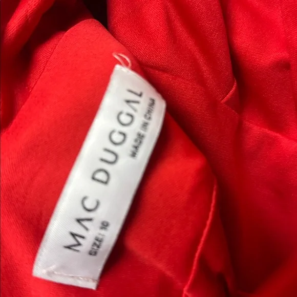 Mac Duggal NWT Ieena Elegant Red Ruffle Sleeve mini Dress size 10 - Picture 5 of 5